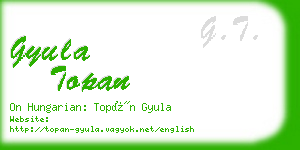 gyula topan business card